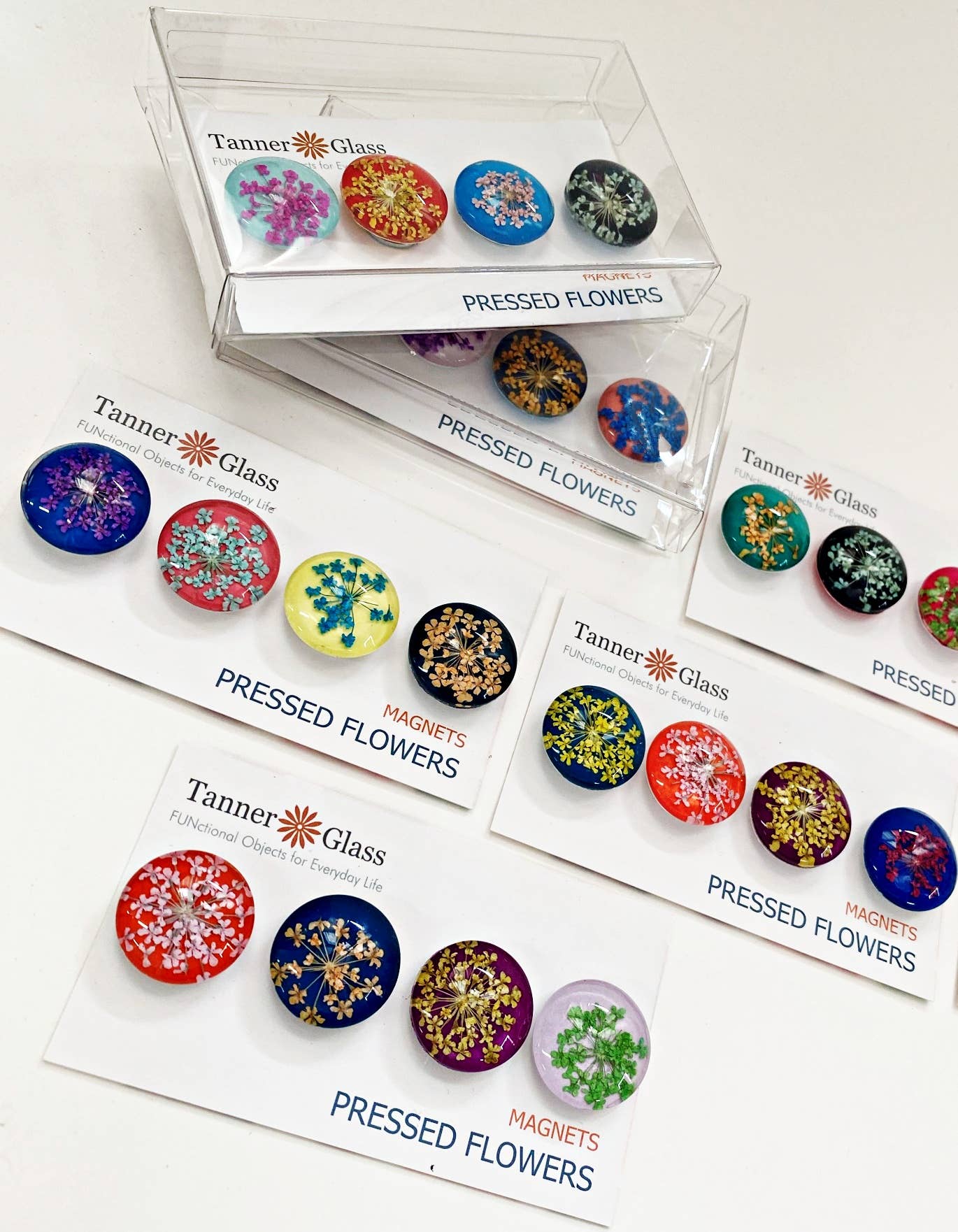Tanner Glass - Wholesale Magnet - Magnets:  Pressed Flowers Set of 41