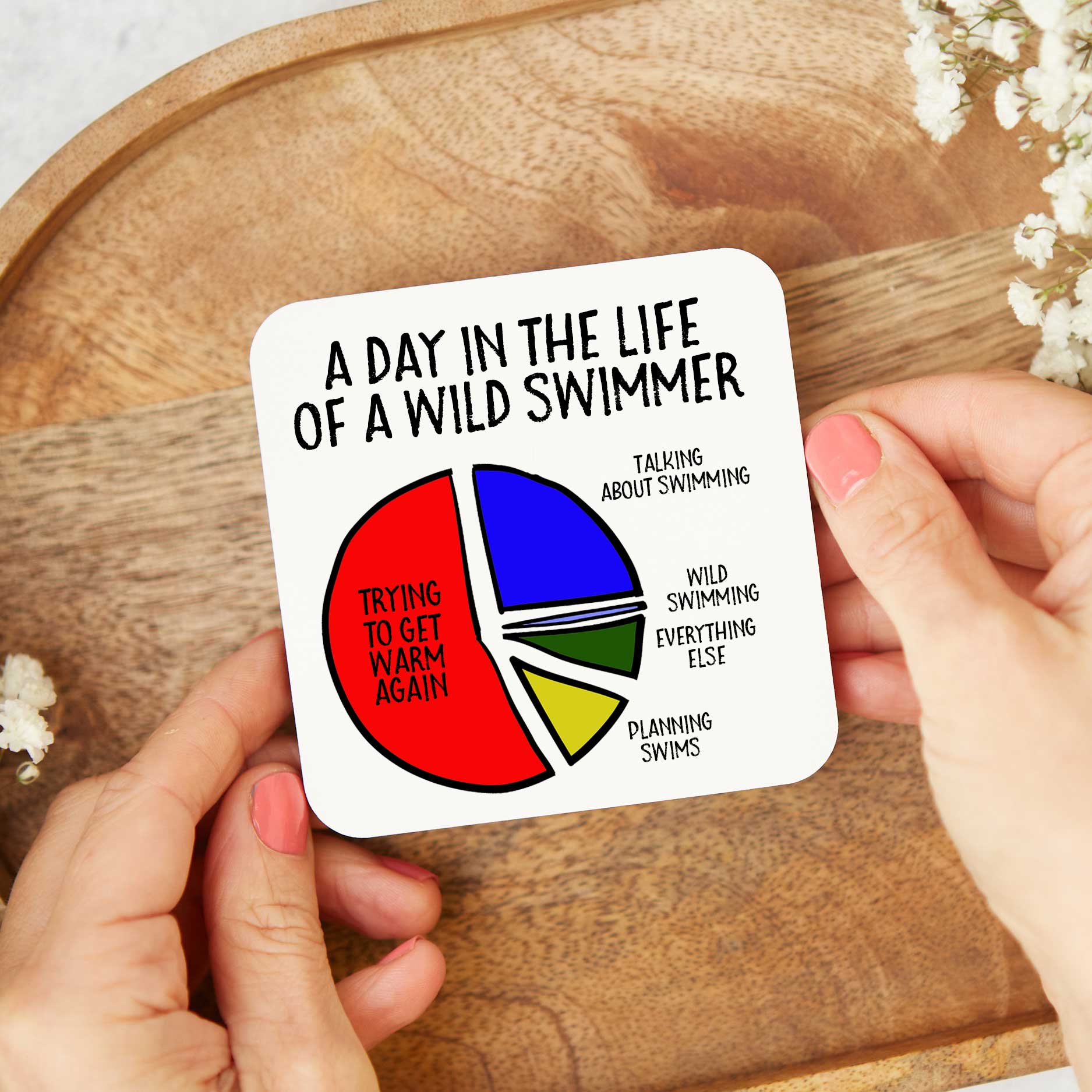 EllieBeanPrints - Wholesale Coasters - A Day In The Life Of A Wild Swimmer Swimming Coaster3
