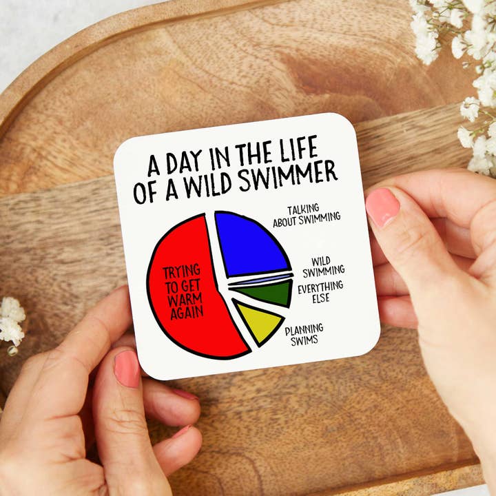 EllieBeanPrints - Wholesale Coasters - A Day In The Life Of A Wild Swimmer Swimming Coaster3