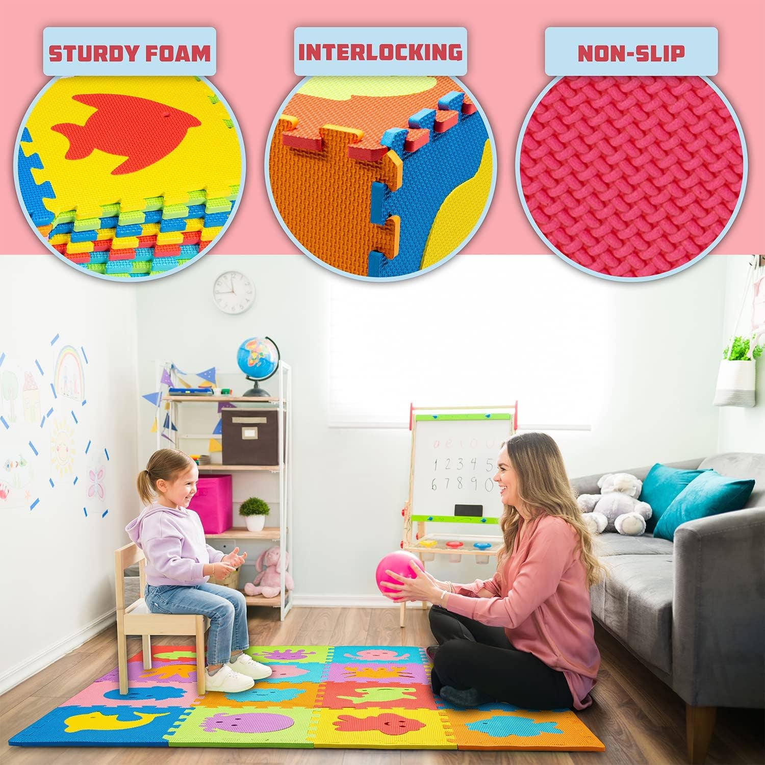 ToyVelt - Wholesale Floor Mat - ToyVelt | Kids Foam Mat | Sea Animals | 16 Tiles2