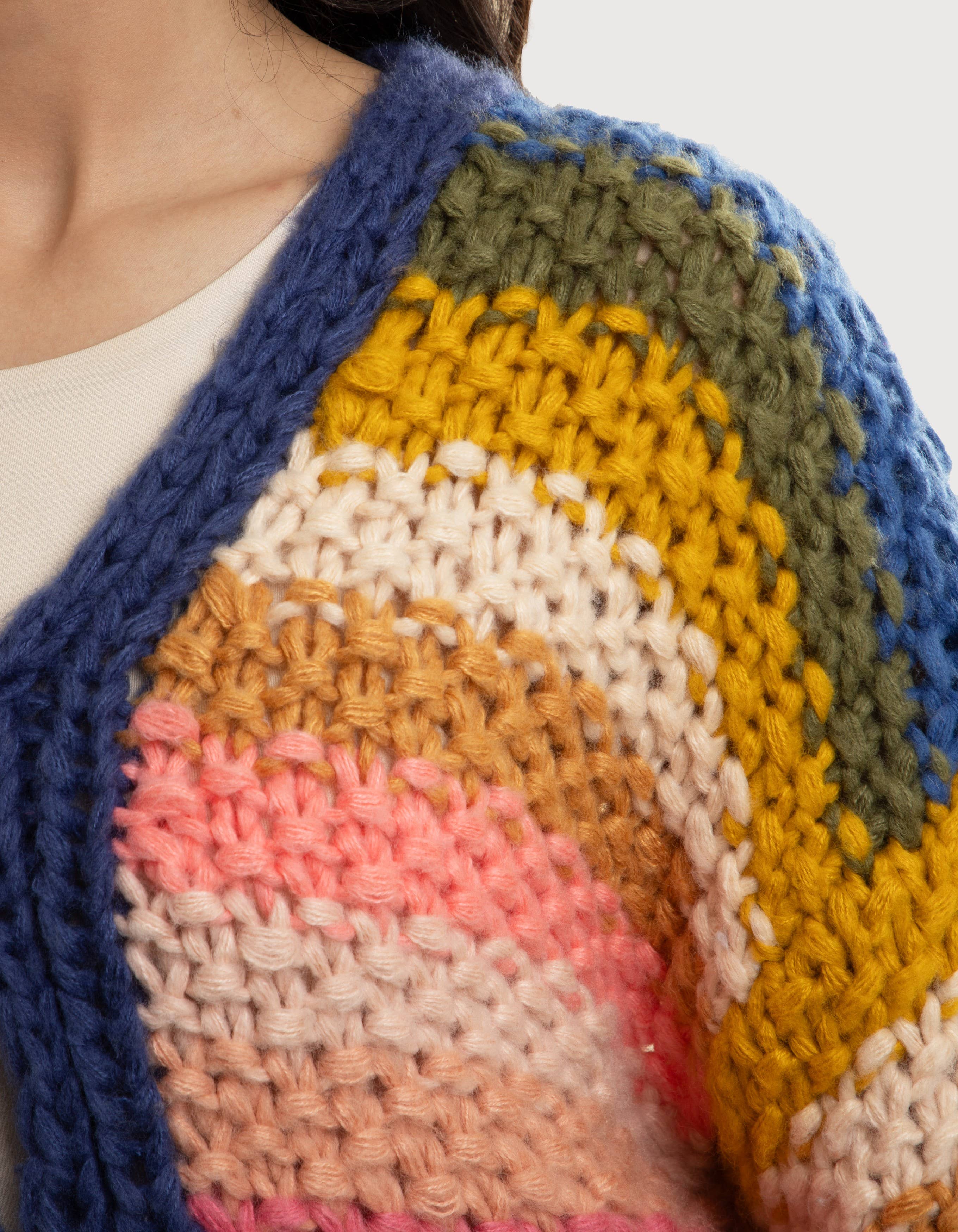 SAACHI - Wholesale Knit Sweater - Women's - Reversible Rainbow Pullover Sweater2