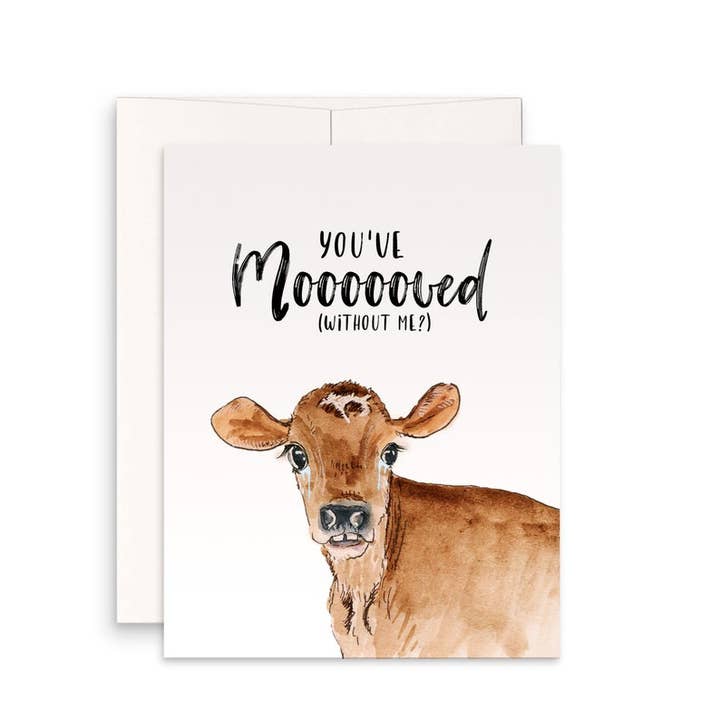 Liyana Studio - Wholesale Goodbye Card - Moo Cow I Moved - Funny Goodbye Card