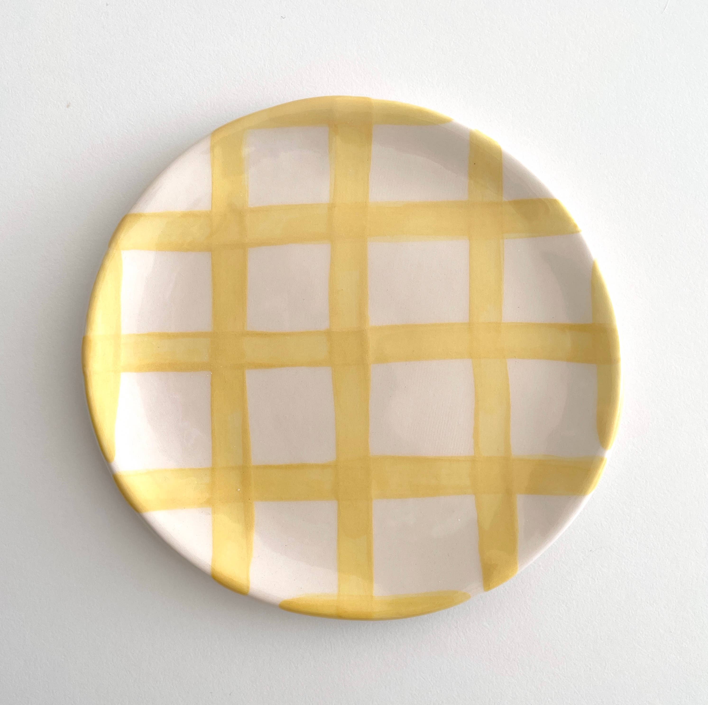 Pipa and Happy - Vendita all'ingrosso Piatto - Piatto Vii in ceramica fatta a mano con motivo a scacchi8