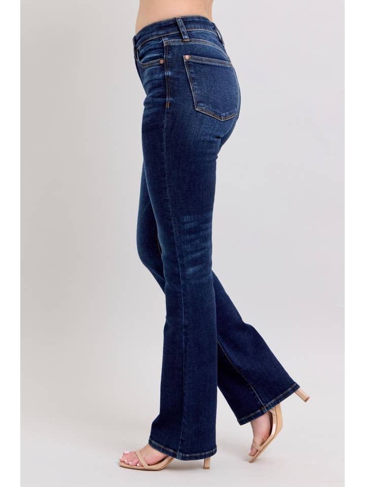 Watermelon Apparel - Wholesale Jeans - Women's - Judy Blue Mid Rise Dark Wash Classic Bootcut, Inseam 32"2