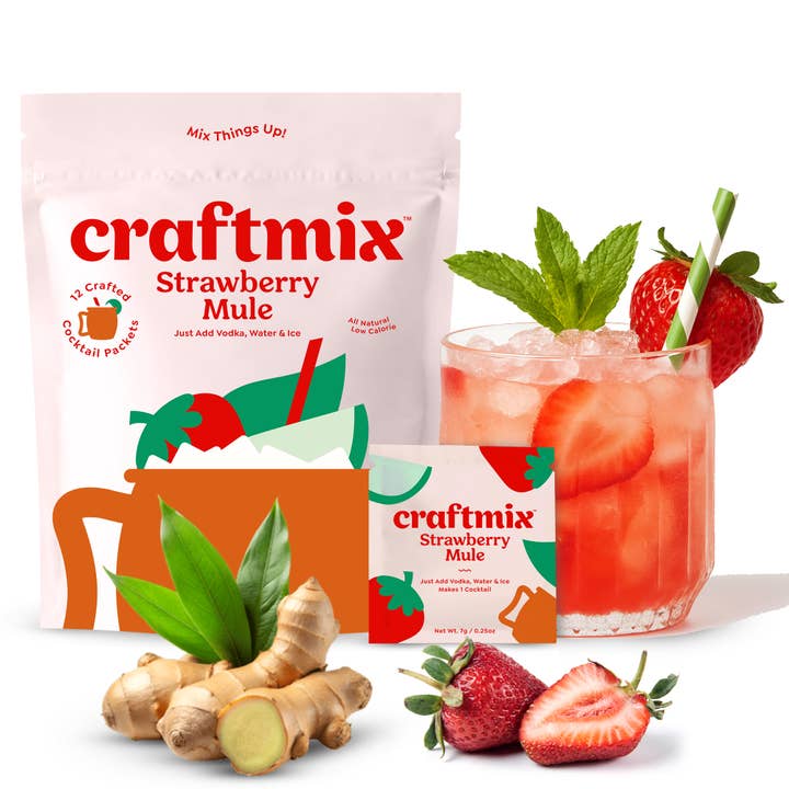 Craftmix Strawberry Mule Cocktail-Mixer – Multipack mit 12 Portionen für den Großhandel von Craftmix