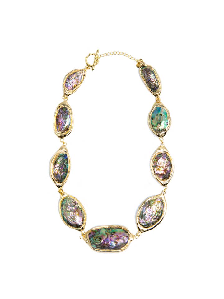 Ula 18K Gold Plated Abalone Necklace for wholesale by CAROLINA WONG