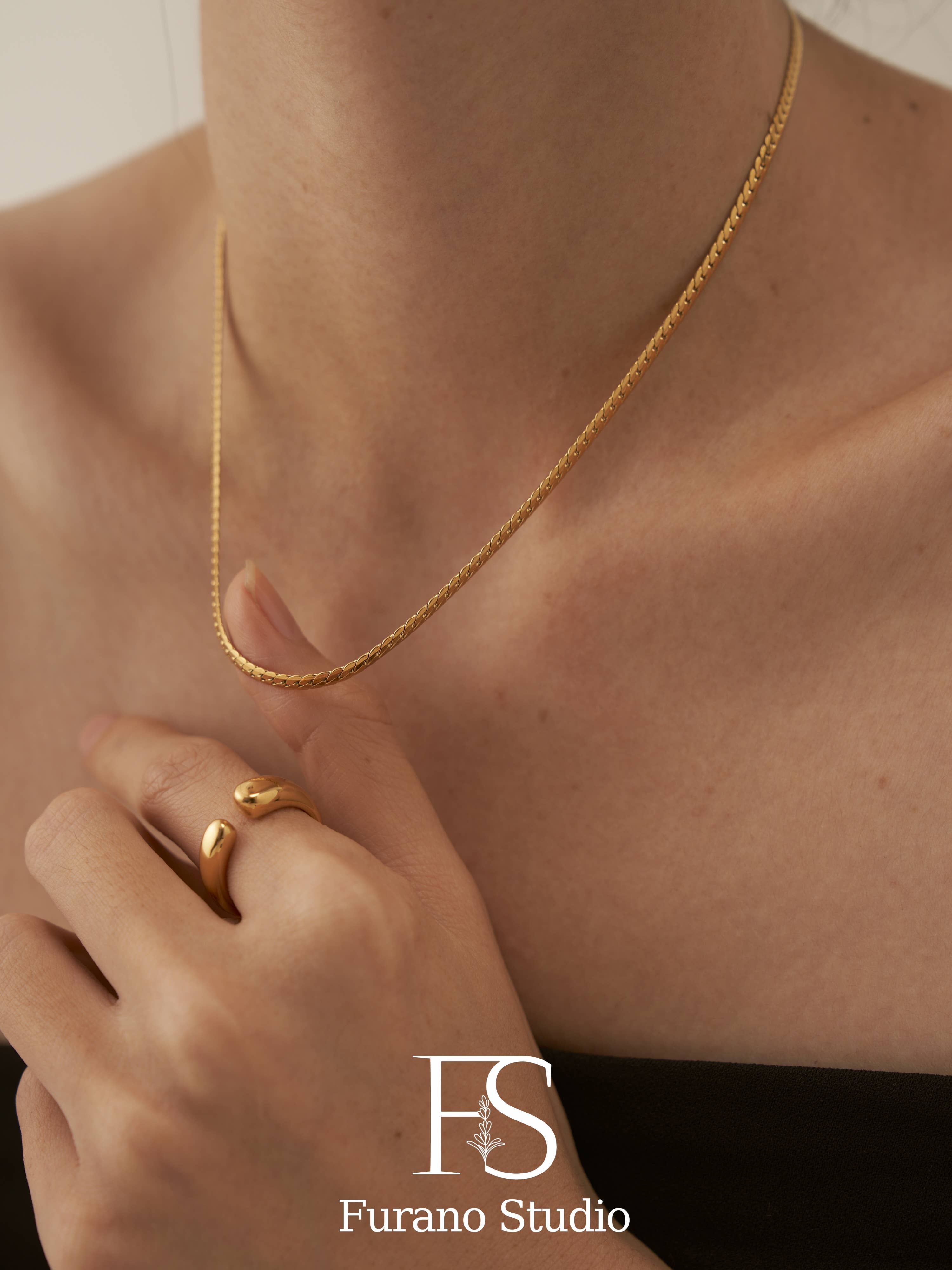 Furano Studio - Wholesale Link & Chain Necklace - 3.5mm 18K Gold Filled Curb Chain Necklace, Cuban Link Neckla2