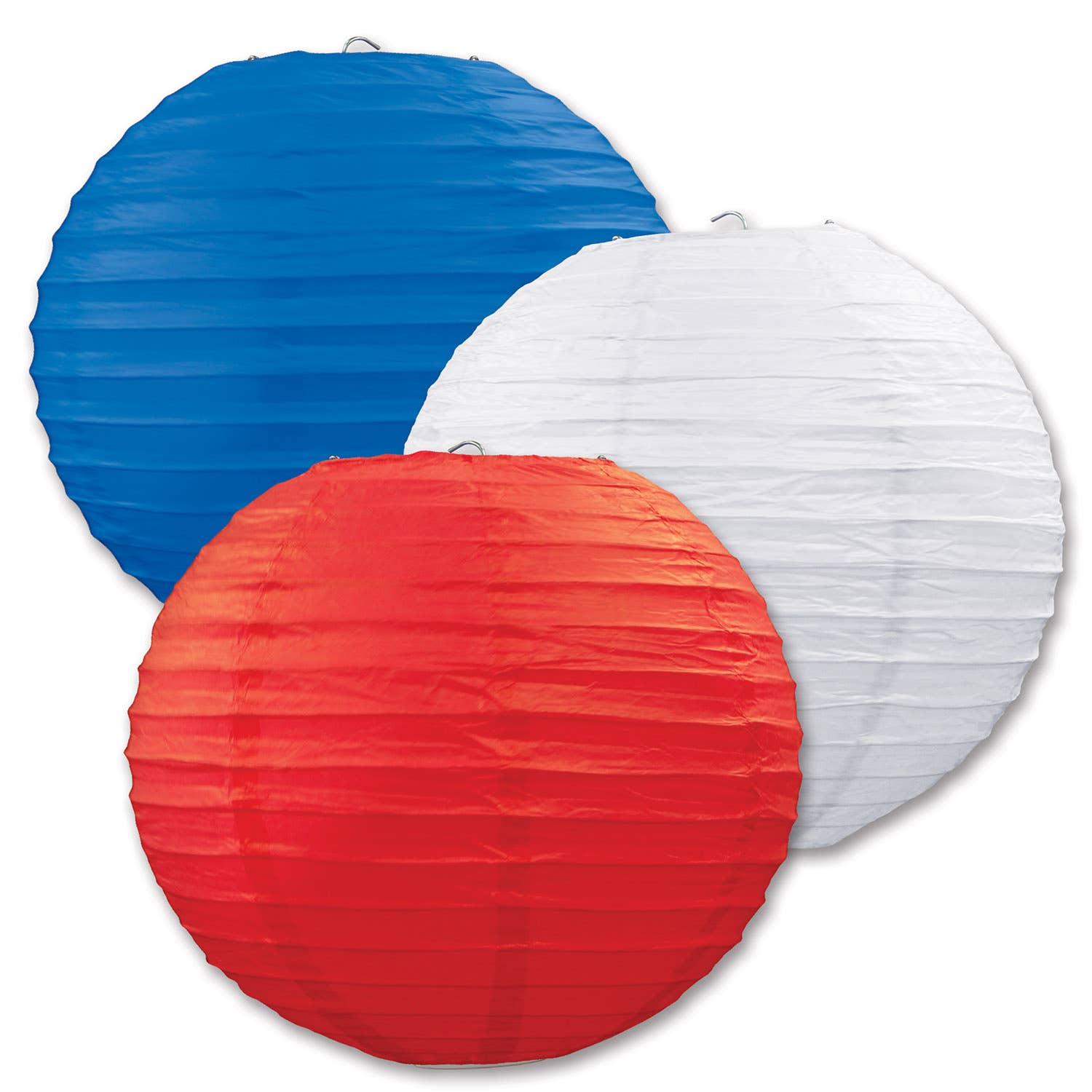 Beistle - Wholesale Lantern - Red, White and Blue Paper Lanterns, 3 per package0