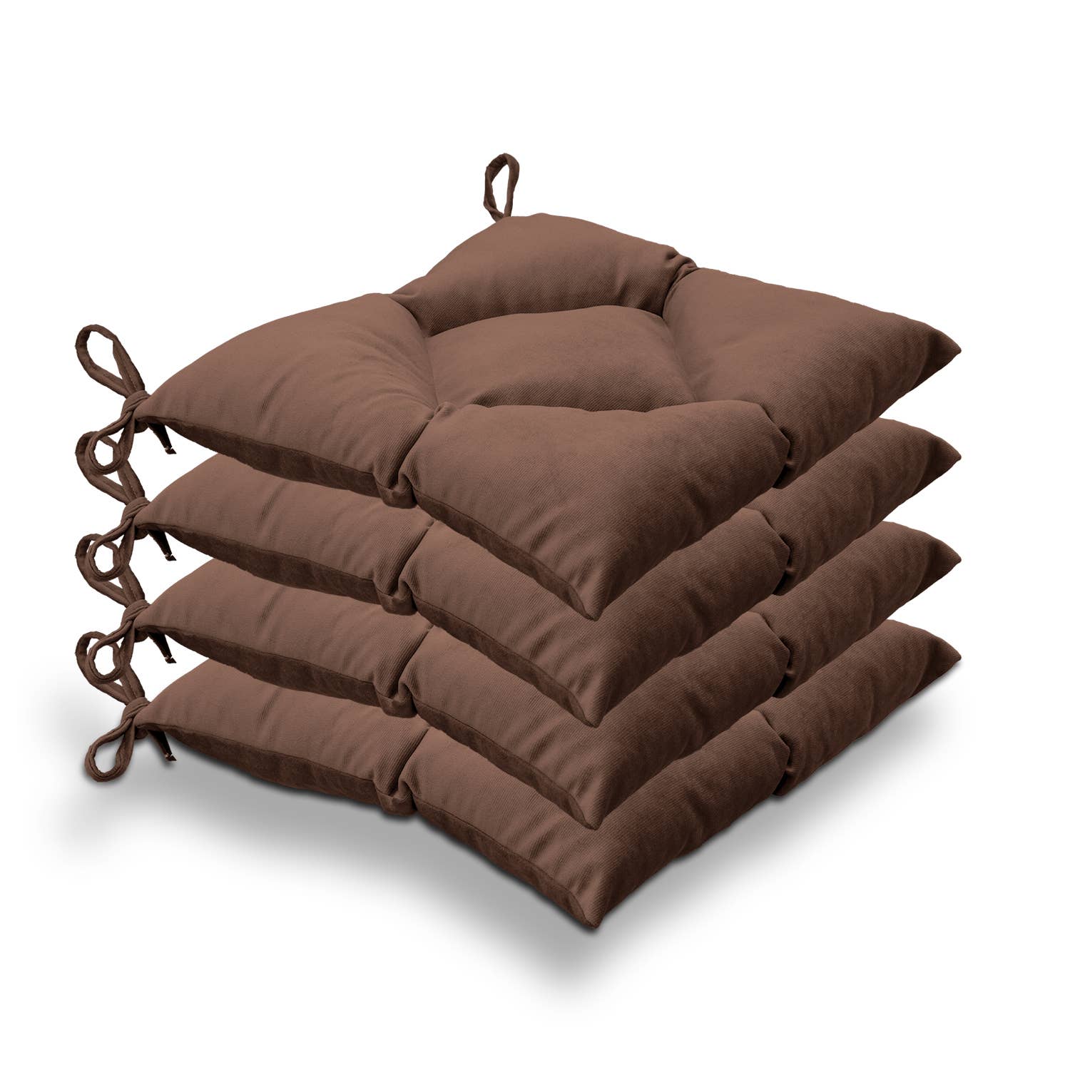 CASASRO - Venta al por mayor Cojines para sillas - CASASRO® Cojines para sillas de comedor | Juego de 4 de 40x40 cm | Tela de terciopelo suave lavable en 9 colores | Cojines con lazos para sujetar2