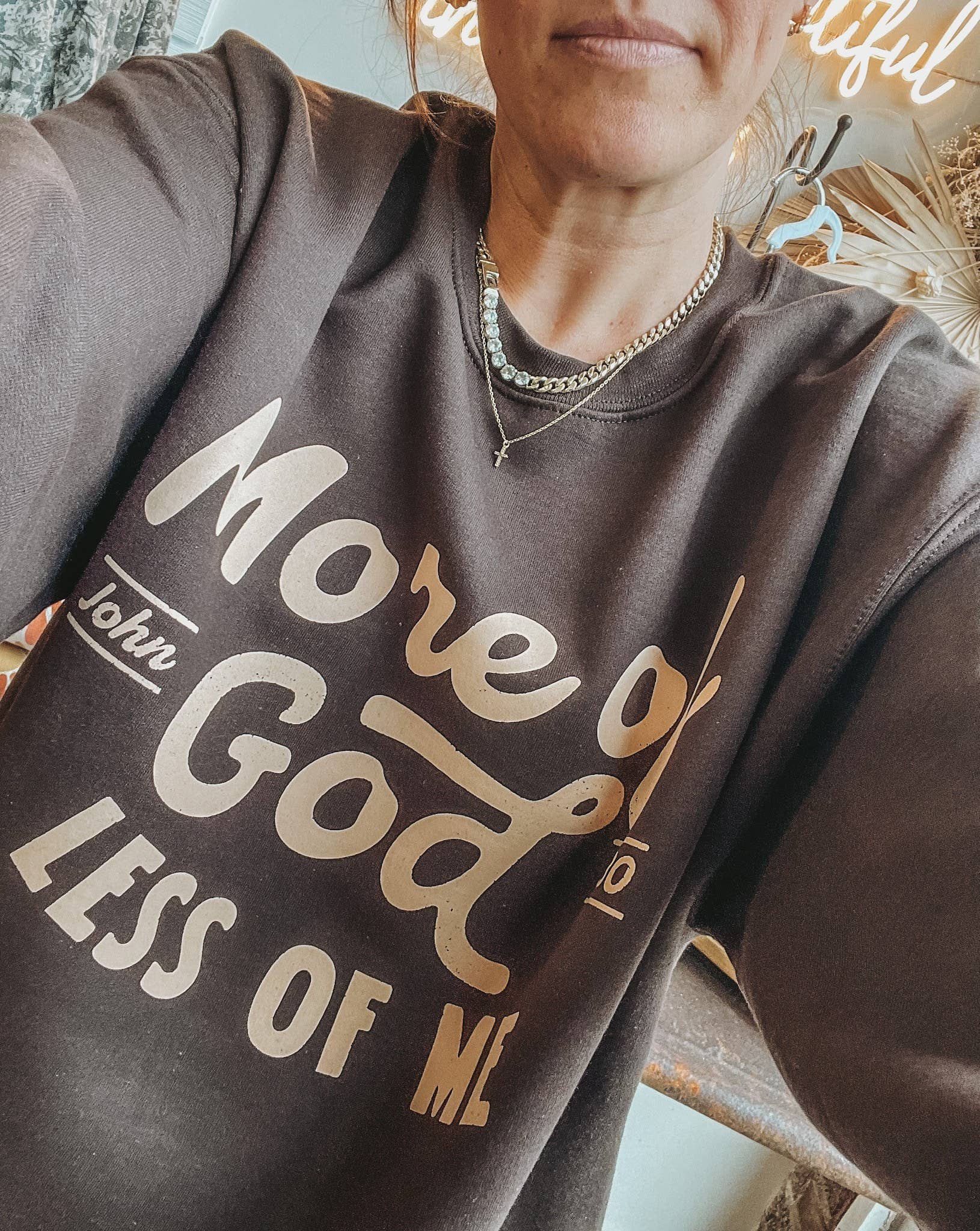 Amy Anne Apparel Inc - Wholesale Graphic Sweatshirt - Women's - More Of God Crew Neck Sweatshirt | Trending 1