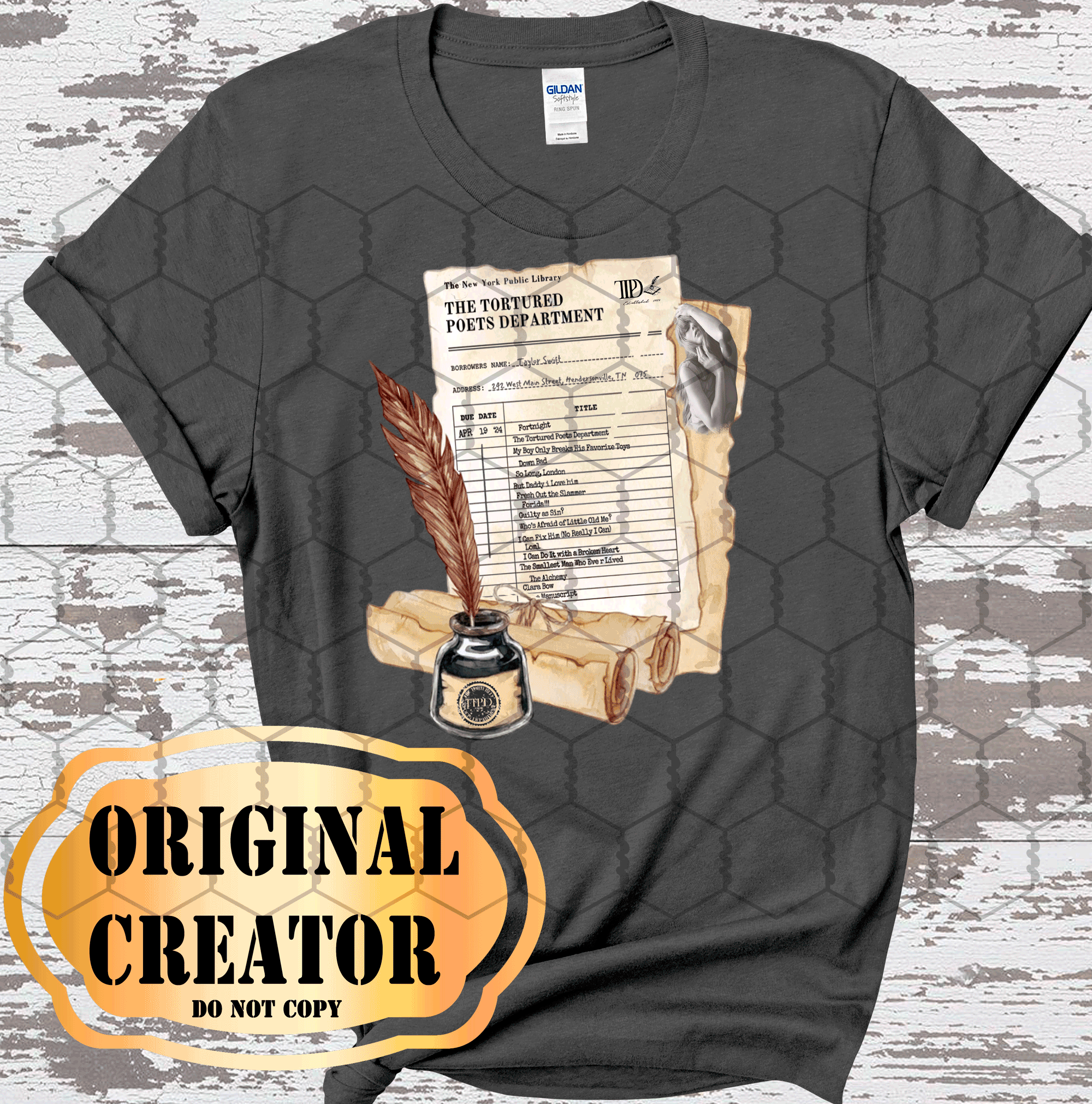 A Blessed Texas Mess Boutique - Wholesale T-Shirt (Graphic) - Women's - Tortured Poets Dept 2024 Taylor Swift Music Inspired Swiftie7