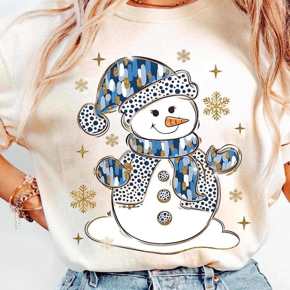 NVC Ecommerce LLC – Großhandel Sweatshirt mit Grafikdruck – Damen – Bunter Glitzer-Weihnachtsschneemann-Pullover, Schneemann-Shirt0