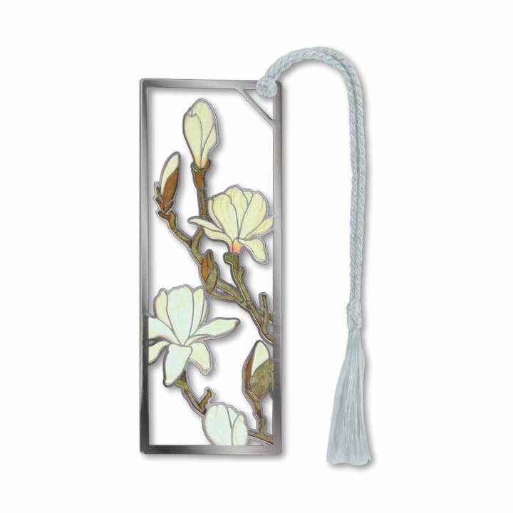 Magnolia Metal Bookmark, MADE in USA for wholesale by David Howell and Company