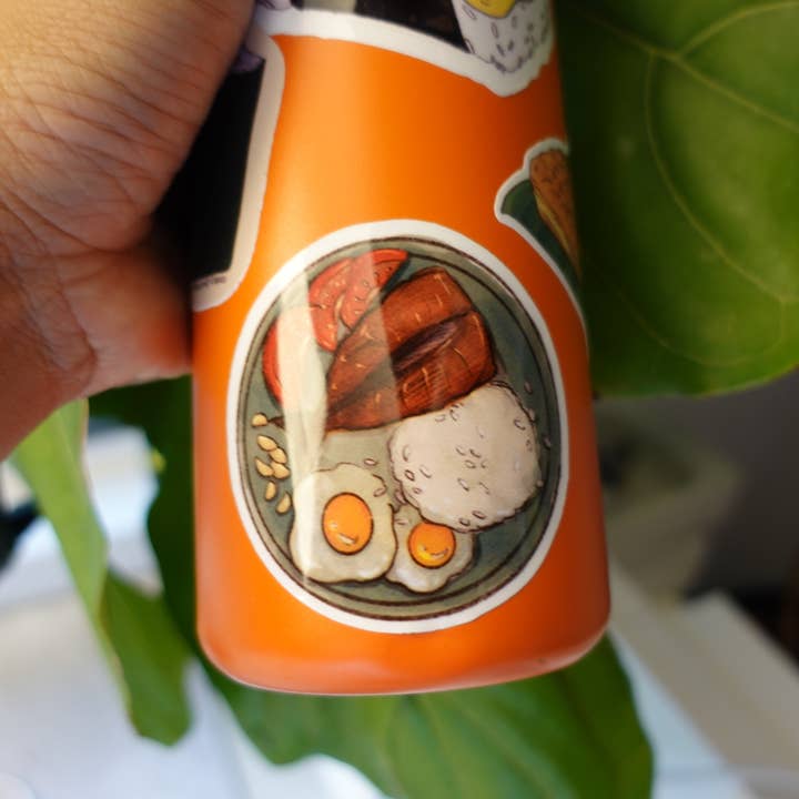 Claudine Castro Art - Wholesale Sticker - Bangus Silog / Bangsilog Cute Food Stickers, Filipino Food Art, Laminated Waterproof Vinyl Laptop Stickers