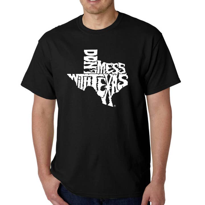 Men's Word Art T-shirt - Dont Mess With Texas for wholesale by LA Pop Art
