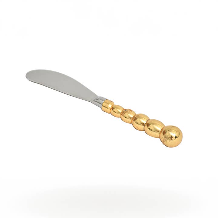 India Handicrafts Inc - Wholesale Cheese Spreader - Gold Beaded Spreader
1