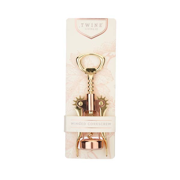 Twine - Wholesale Bottle/Wine Opener - Copper & Gold-Plated Stainless Steel Winged Corkscrew