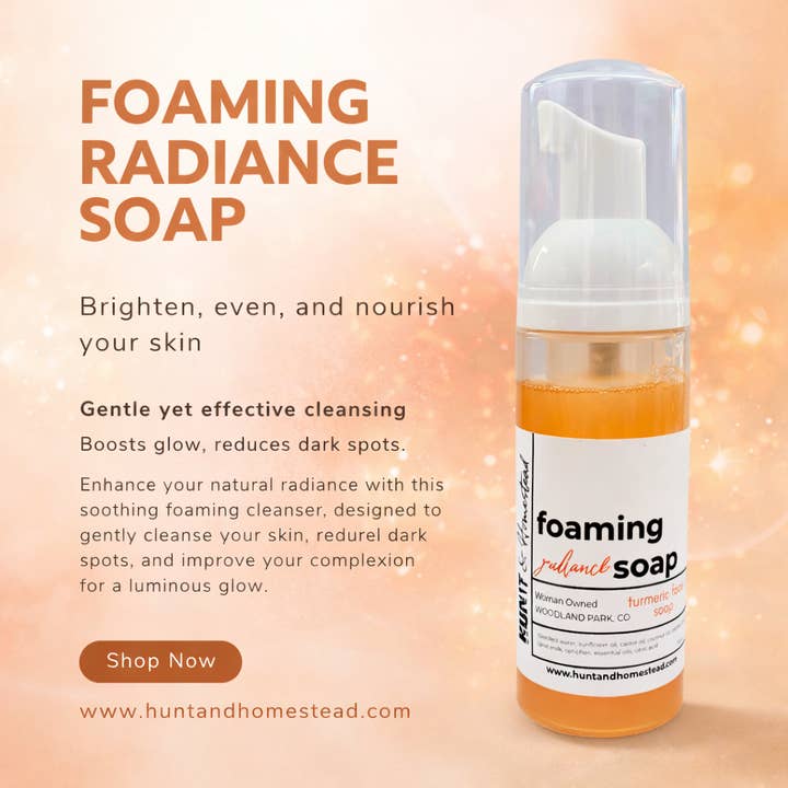 Foaming Goat Milk Soap - Radiance - 2oz for wholesale by Hunt & Homestead