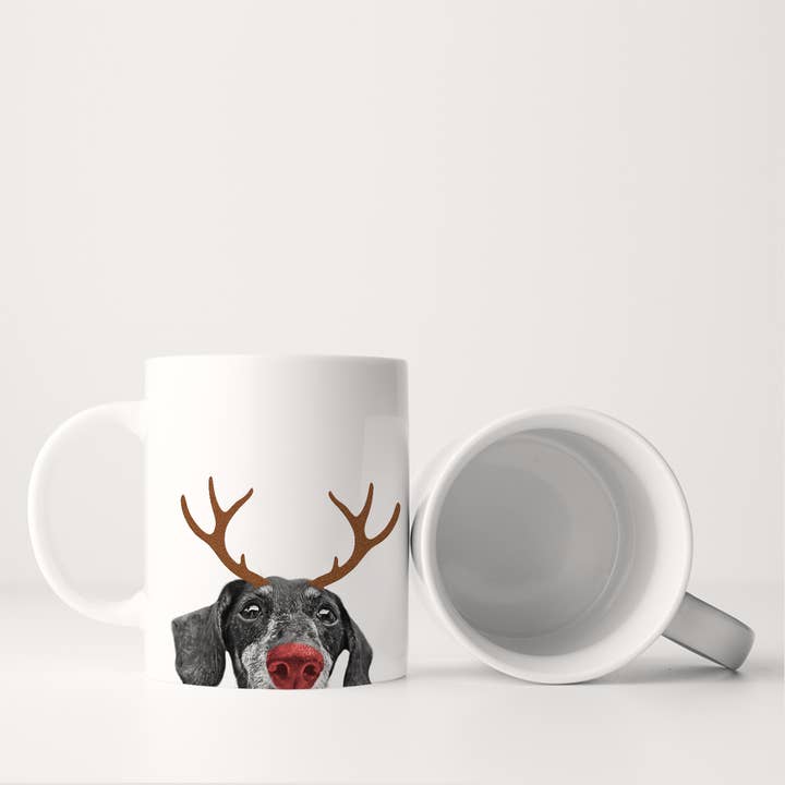Reindeer Supply Dachshund 2 Mug for wholesale by Perkie Prints