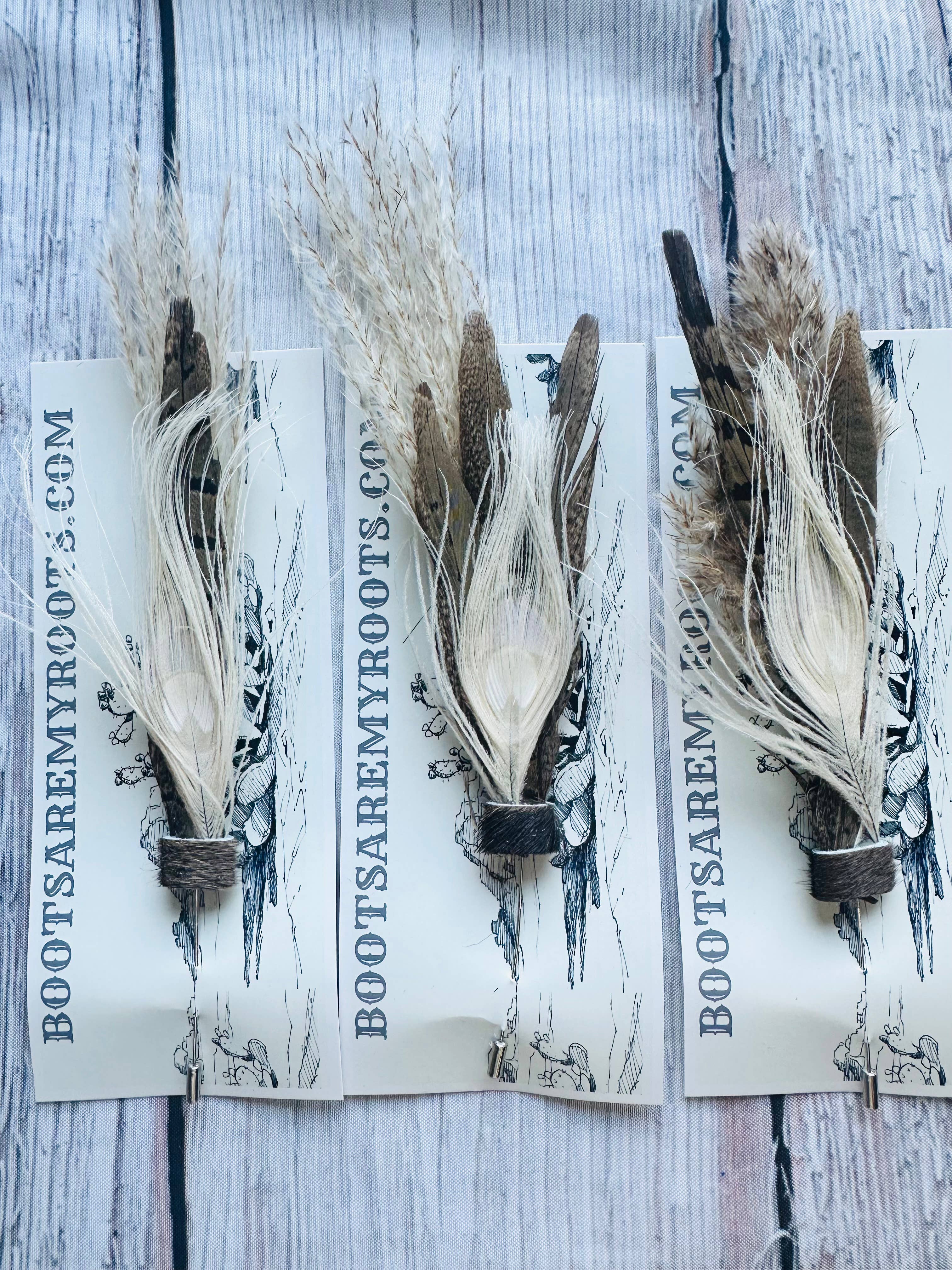 Boots Are My Roots - Wholesale Hat Accessory - Women's - Mixed Feather Hat Pins  #153