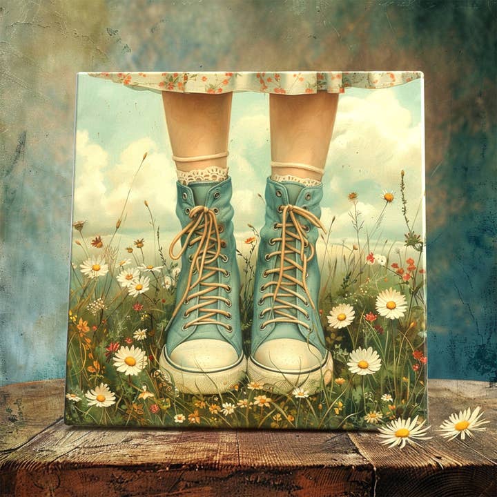 Skyward Meadows Artisan Ceramic Tile - Serene Skyscape Home Decor | Peeping Tom's Cottage for wholesale by Peeping Tom's Cottage