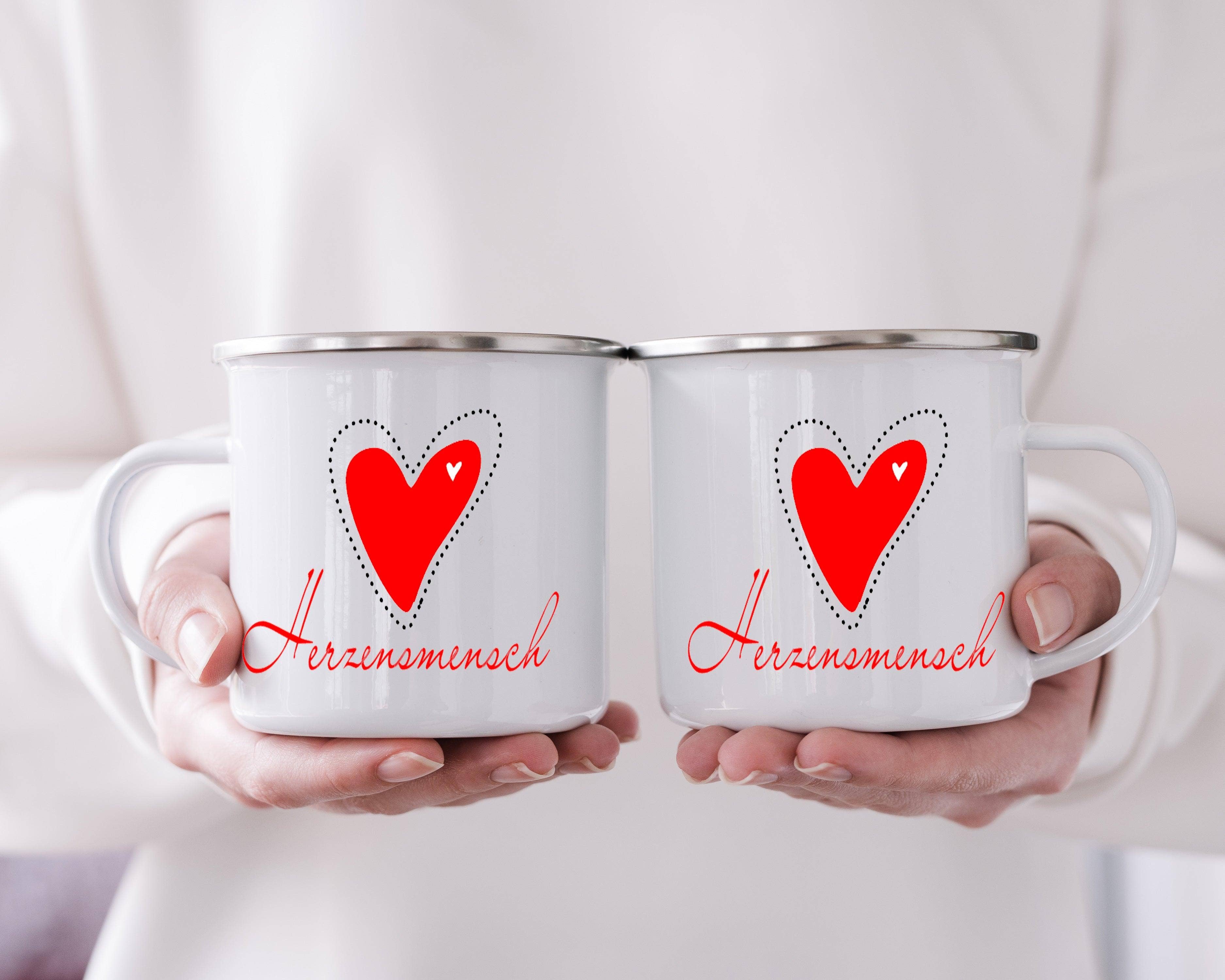 Zarto GmbH - Vendita all'ingrosso Tazza - Tazza smaltata - Regalo persona preferita - Regalo persona del cuore - Tazza da campeggio - Tazza da caffè ufficio3