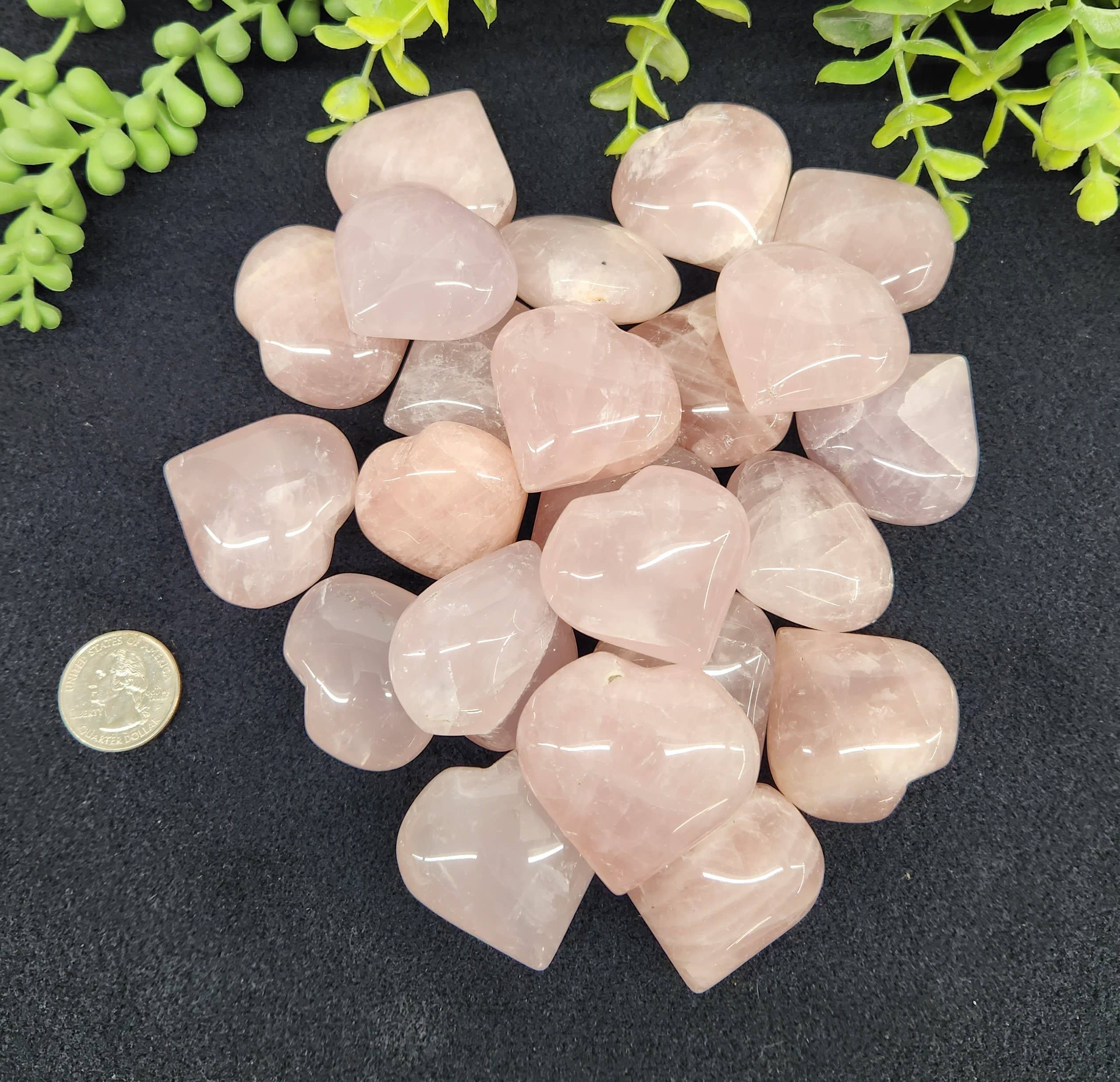 Meraki Gemstones - Wholesale Spiritual Stone/Crystal - Rose Quartz Hearts - 0.5kg/1.1lbs. (40x40x20mm or 4cm)1