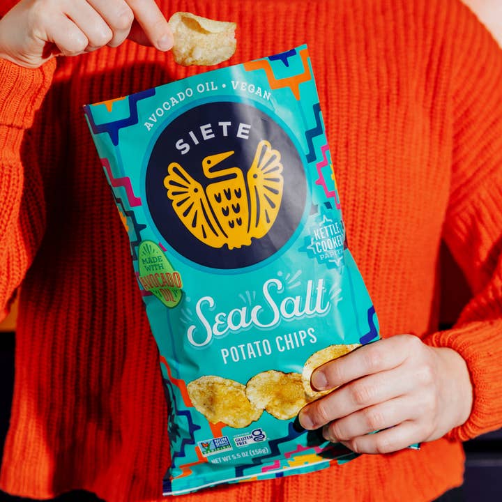 Siete Foods - Wholesale Chips - Sea Salt Kettle Cooked Potato Chips 5.5oz - 24 bags1