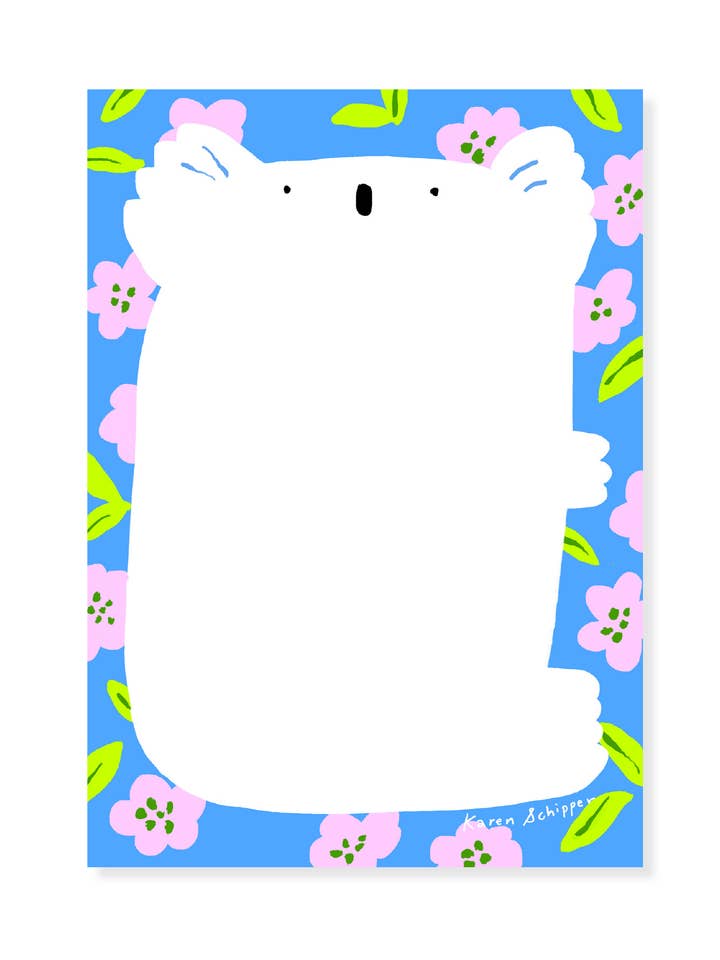 Kayla Koala - Fond Floral d'Animal Mignon pour la vente par Karen Schipper