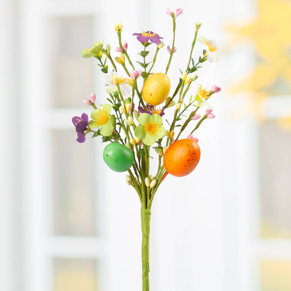 Factory Direct Craft - Wholesale Artificial flowers - Spring Easter Egg and Berries Picks0