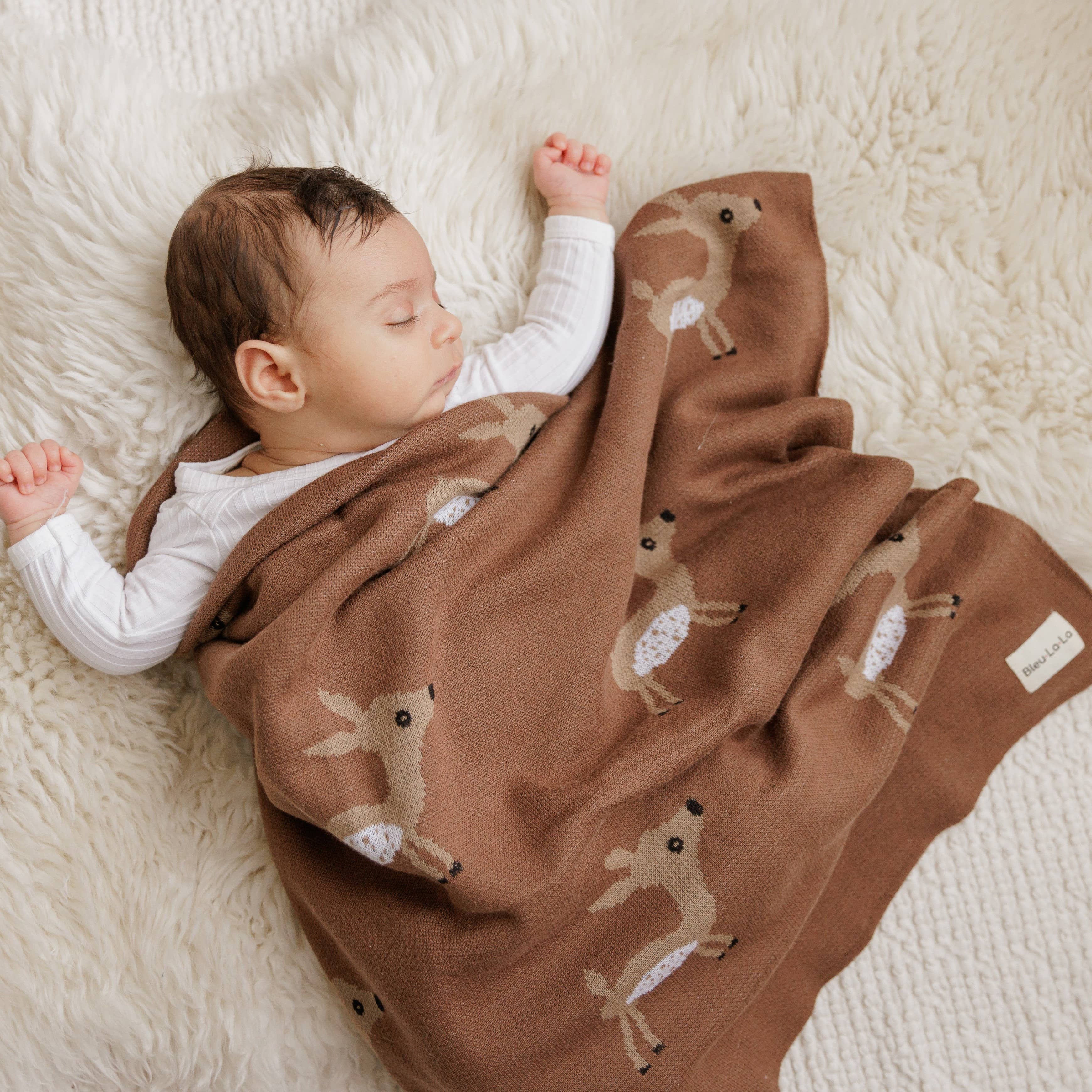 Bleu La La - Wholesale Swaddle - Baby - 100% Luxury Cotton Receiving Swaddle Baby Blanket - Deer12
