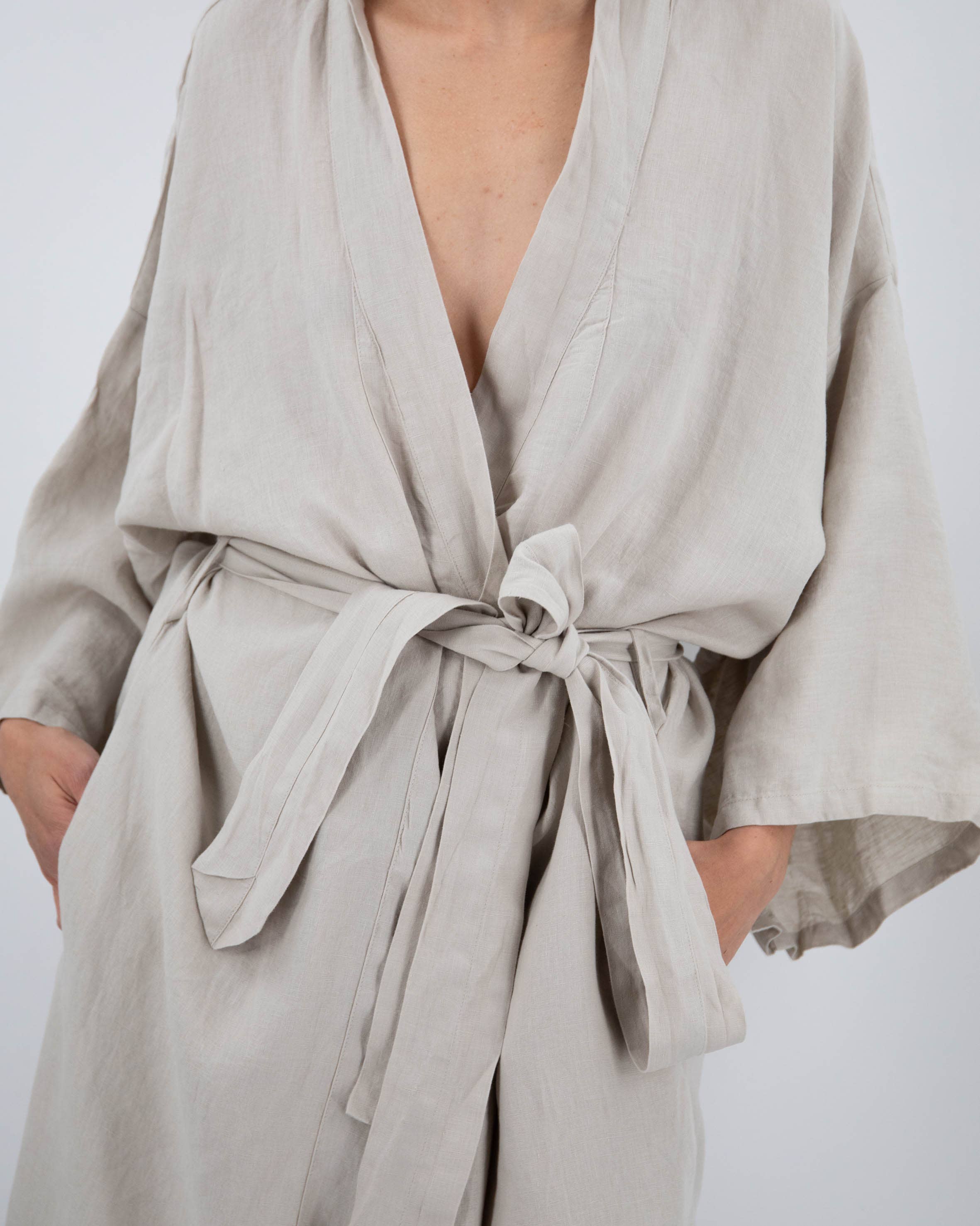 Sunday Morning - Wholesale Robe - Women's - Sai Full-Length Linen Robe4