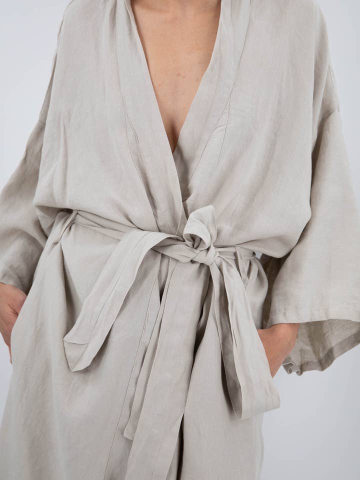 Sunday Morning - Wholesale Robe - Women's - Sai Full-Length Linen Robe4