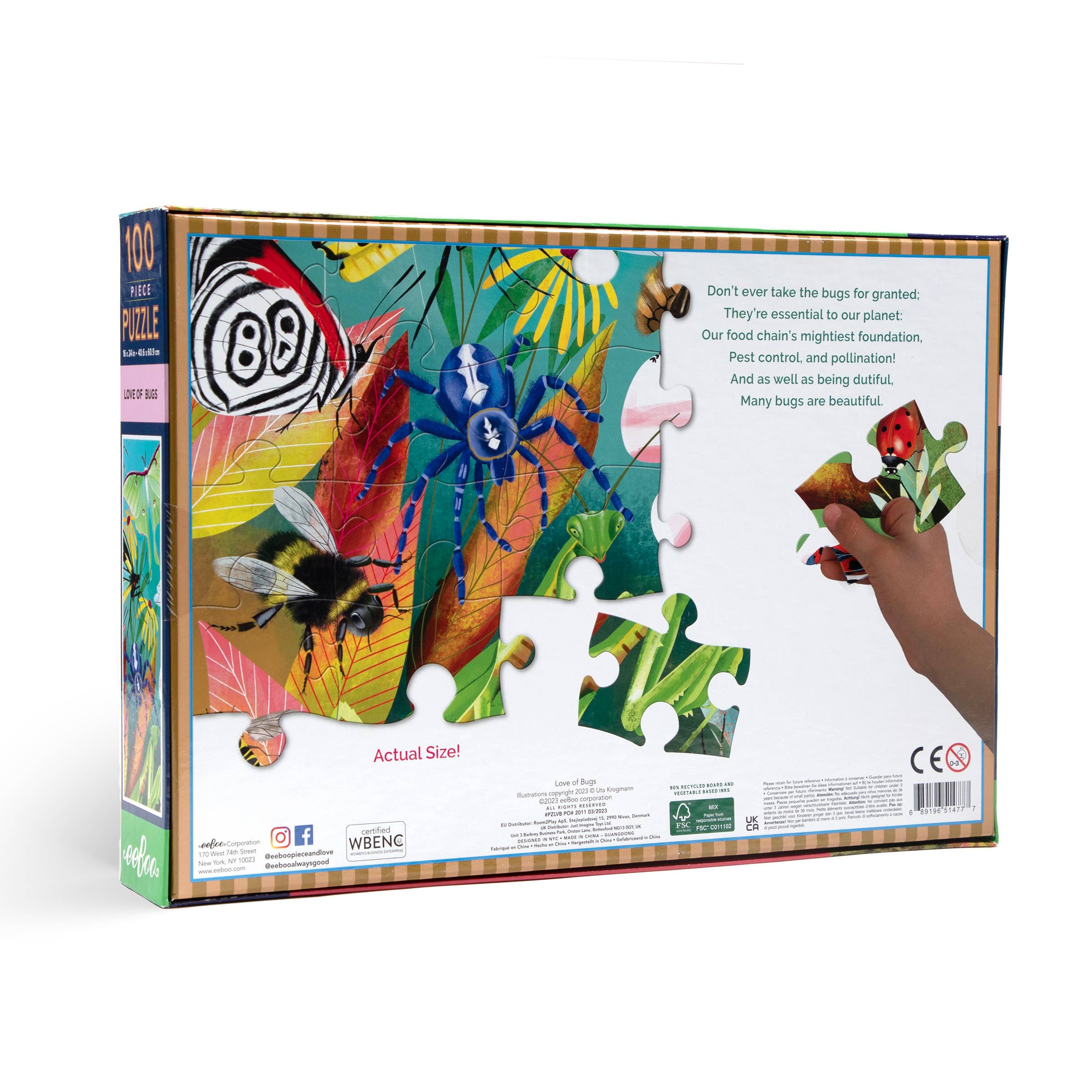 eeBoo - Wholesale Puzzle - Kids - Love of Bugs 100 Piece Puzzle1