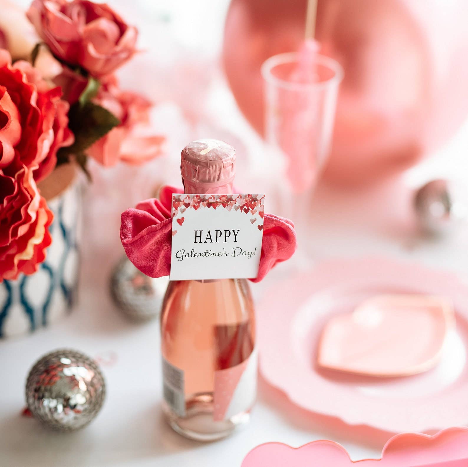 PlumPolkaDot - Wholesale Scrunchie - Women's - Galentine's Day Hair Scrunchie3