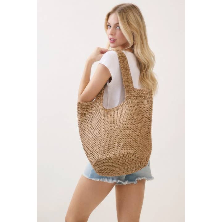 CC Wholesale Clothing - Wholesale Tote Bag - Women's - Round Bottom Handmade Strap Woven Straw Tote Bag12