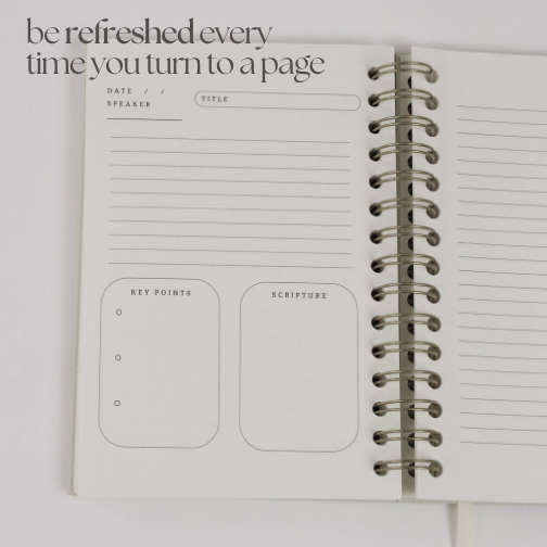 Steadfast and Sustained - Wholesale Journal/Diary - Church Notes Journal - Extended Edition - Spiral, Light Green Leatherette6