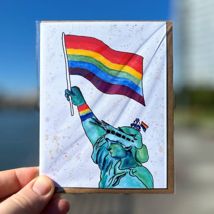 Liberty Pride -Greeting card/Handmade/Hand illustrated for wholesale by Johnnerdraws