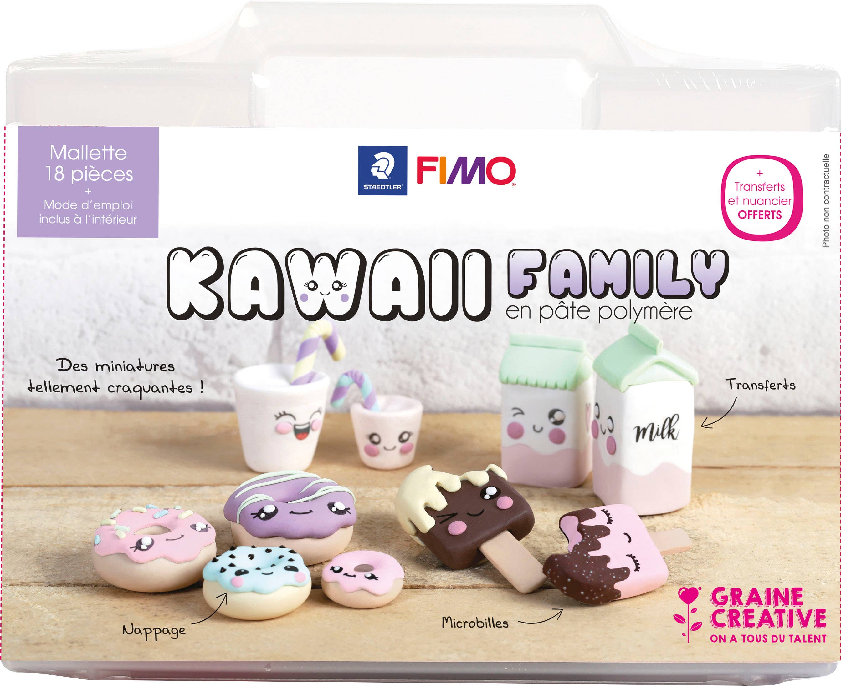 Graine Créative – Engroshandel DIY-hobbysæt – FIMO 'KAWAII FAMILY' Opbevaringskuffert0