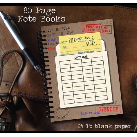 Fly Paper Products - Wholesale Notebook - Everyone Has a Story Library Themed Handmade Notebook