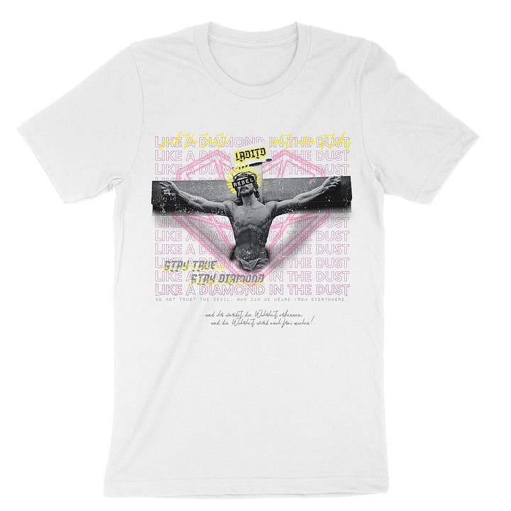 Jesus Rebel T - Branco por atacado de Positive Lifestyle Clothing