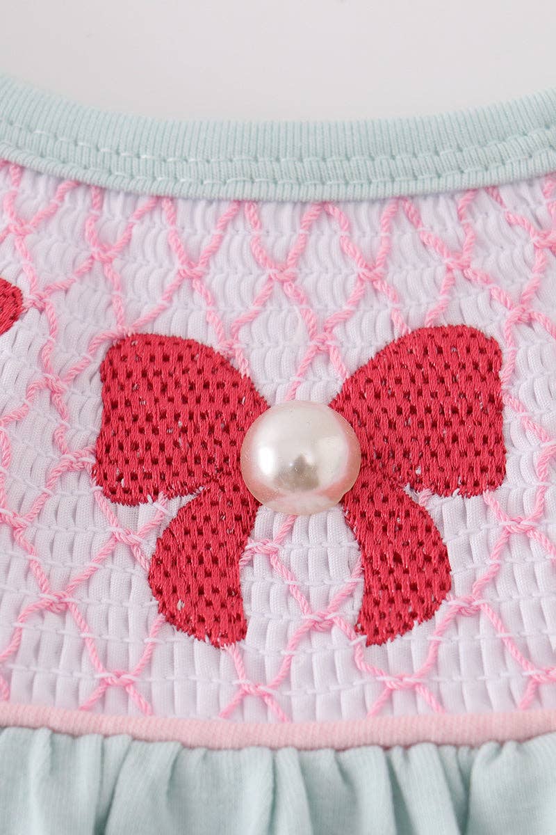 Aspen Rain Boutique – Großhandel Body (ohne Füße) – Baby – Blauer Schleifen-Perlen-Smoke-Ballon3