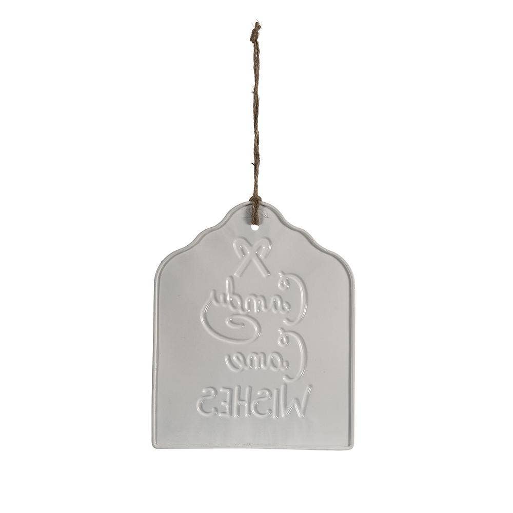 A&B Home Group Inc. - Wholesale Wall Sign - 7.5x9"H Candy Cane Wishes Iron Ornament2