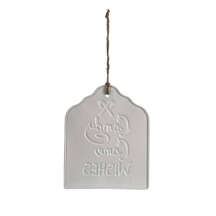 A&B Home Group Inc. - Wholesale Wall Sign - 7.5x9"H Candy Cane Wishes Iron Ornament2