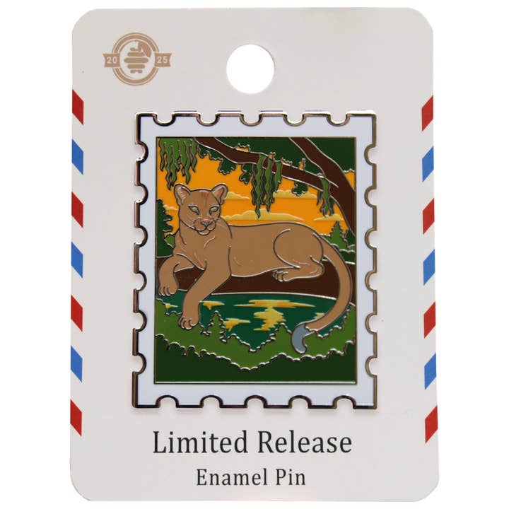 Florida Panther Postage Stamp Enamel Pin for wholesale by Pin Hive LLC