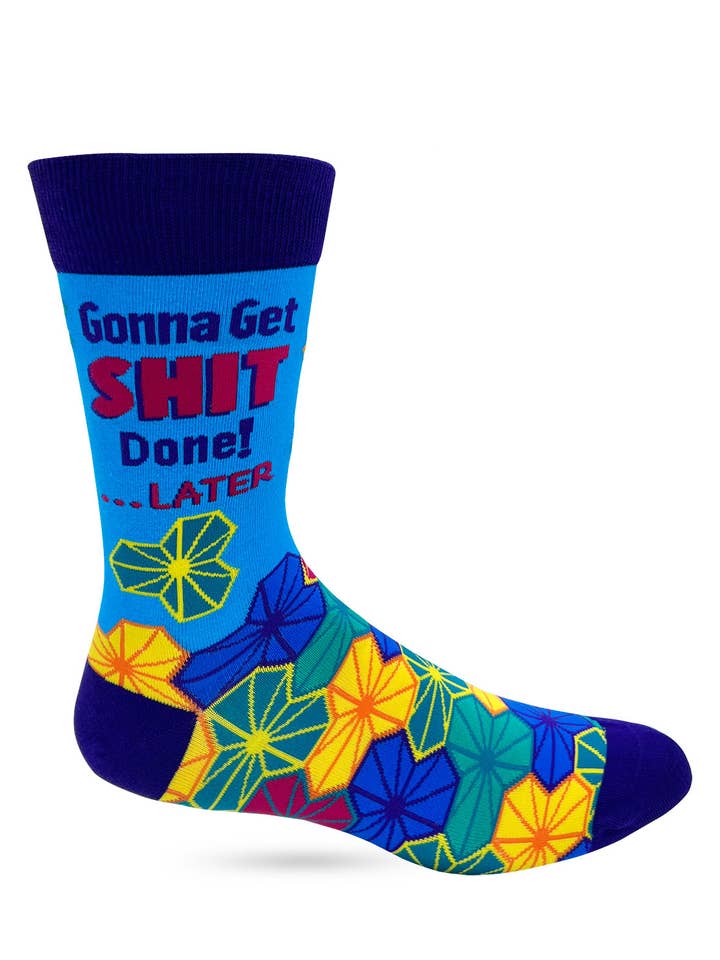 Fabdaz - Wholesale Socks - Men's - Gonna Get Shit Done!.. Later Men's Novelty Crew Socks2