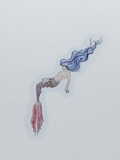 He'e Sjöjungfru Klistermärke Lila Hår för wholesale av Wings Hawaii