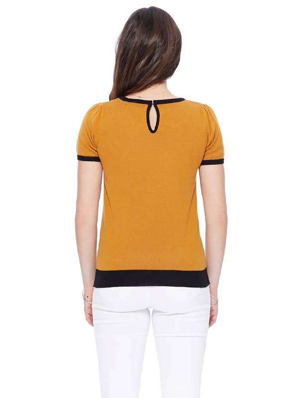 Mak - Wholesale Knit Sweater - Women's - Short Sleeve Crewneck Cat Print Casual T-Shirt Sweater5