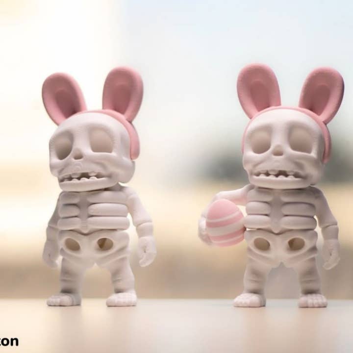 Liten påskkaninskelett 3D-tryckt leksak, Fidget leksak för wholesale av Great American Designs