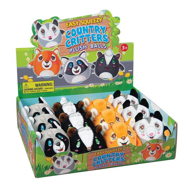 Master Toys Easy Squeezy Country Critters Plush Balls for wholesale by Master Toys & Novelties Inc.
